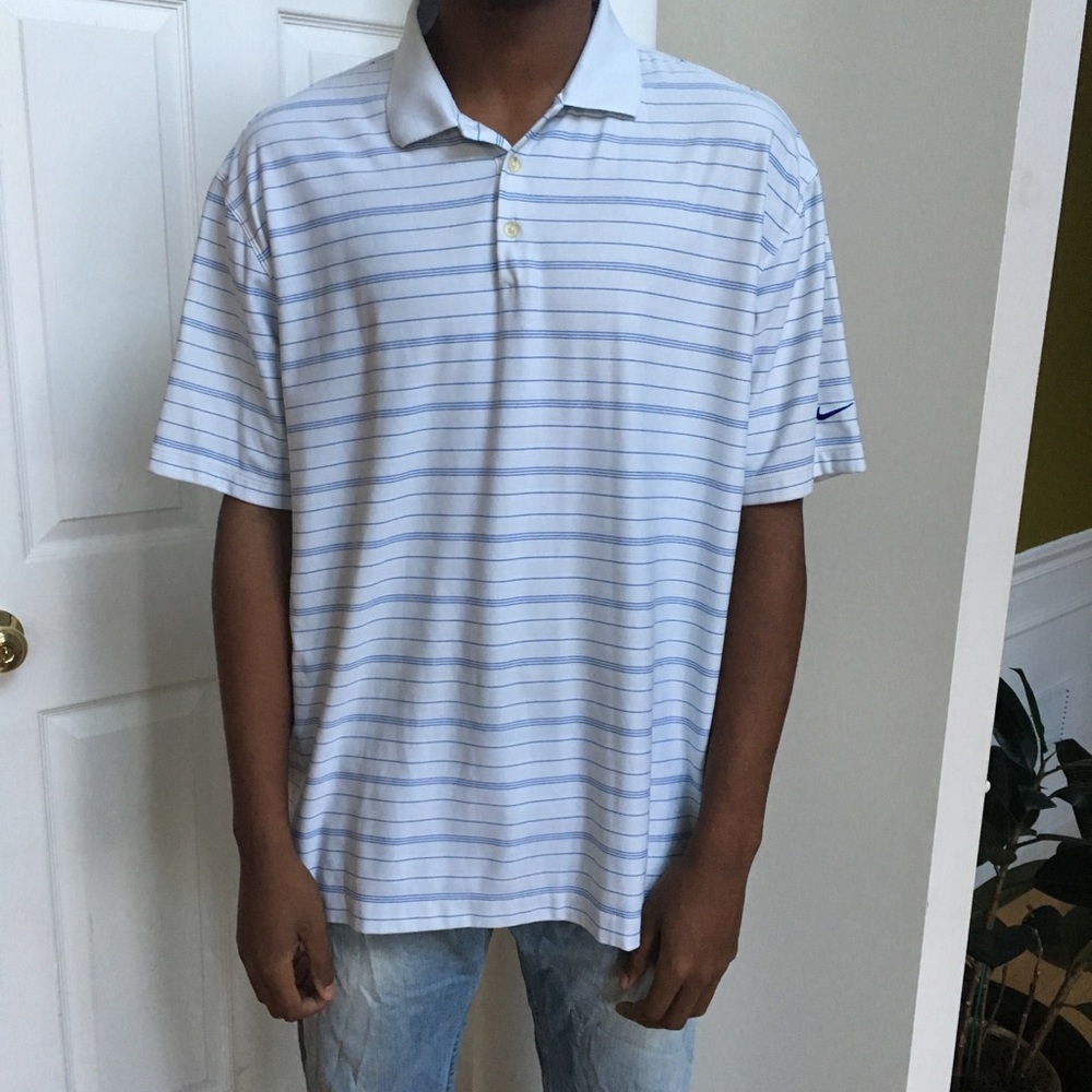nike golf striped polo shirt